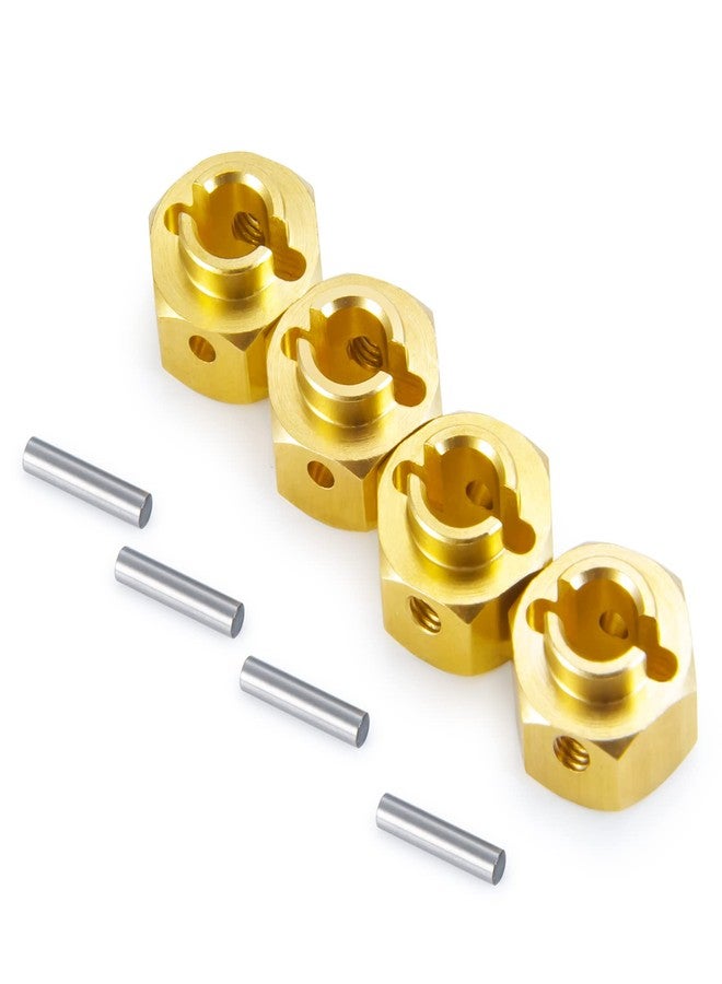 MORFUM RC Hex Hub 12mm Brass Wheels Hex 6mm Drive Extension Adapter with Pins Counterweight Compatible with Axial SCX10 III AXI03007 AXI03004 Capra RC Crawler Upgrades Part (6mm) - Image 2